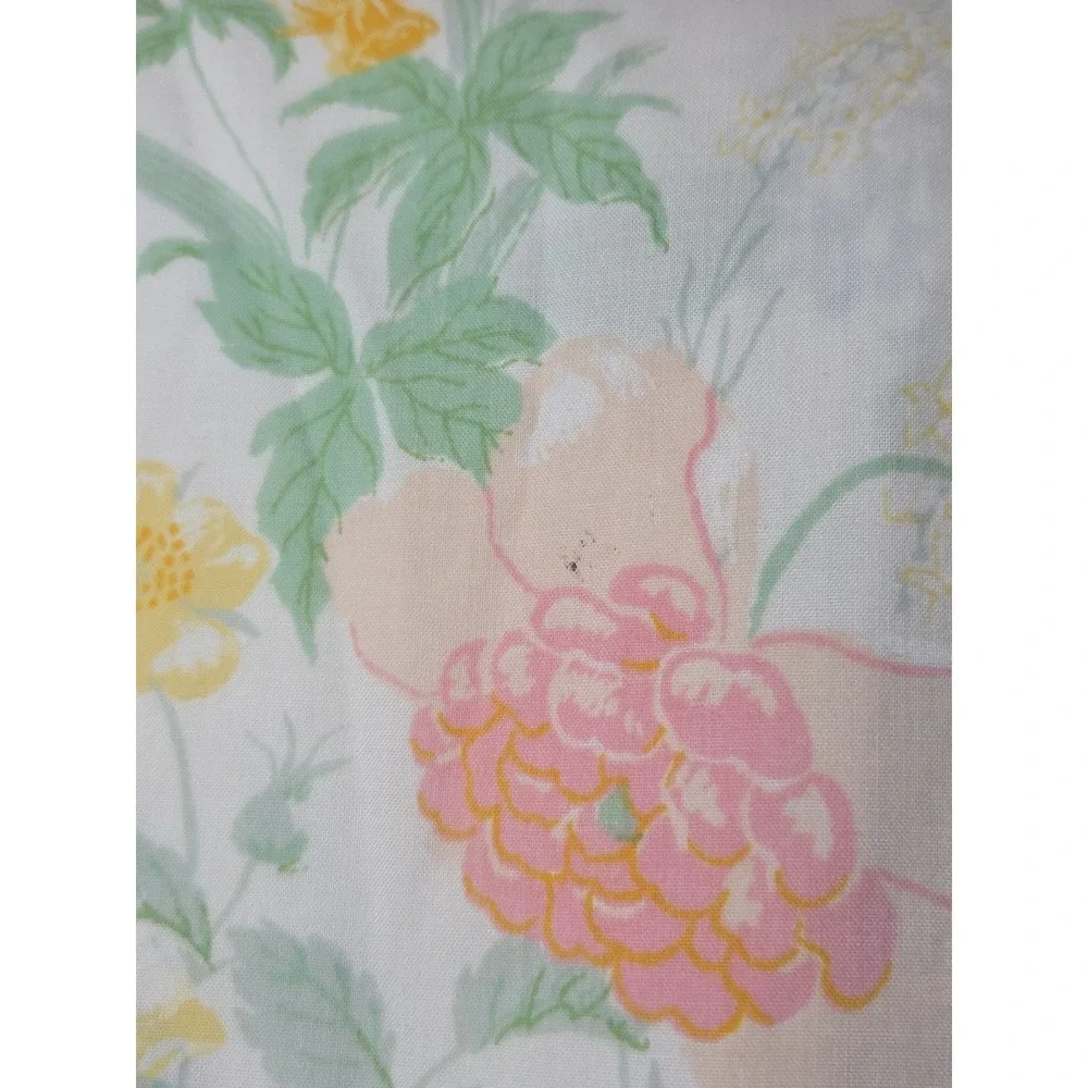 Vintage 1970s Springmaid Wondercale Floral Iris Double Sheet Set Flat Fitted‎